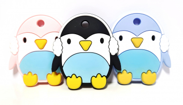 Pinguin mit Ohrenschützer Anhänger Silikon